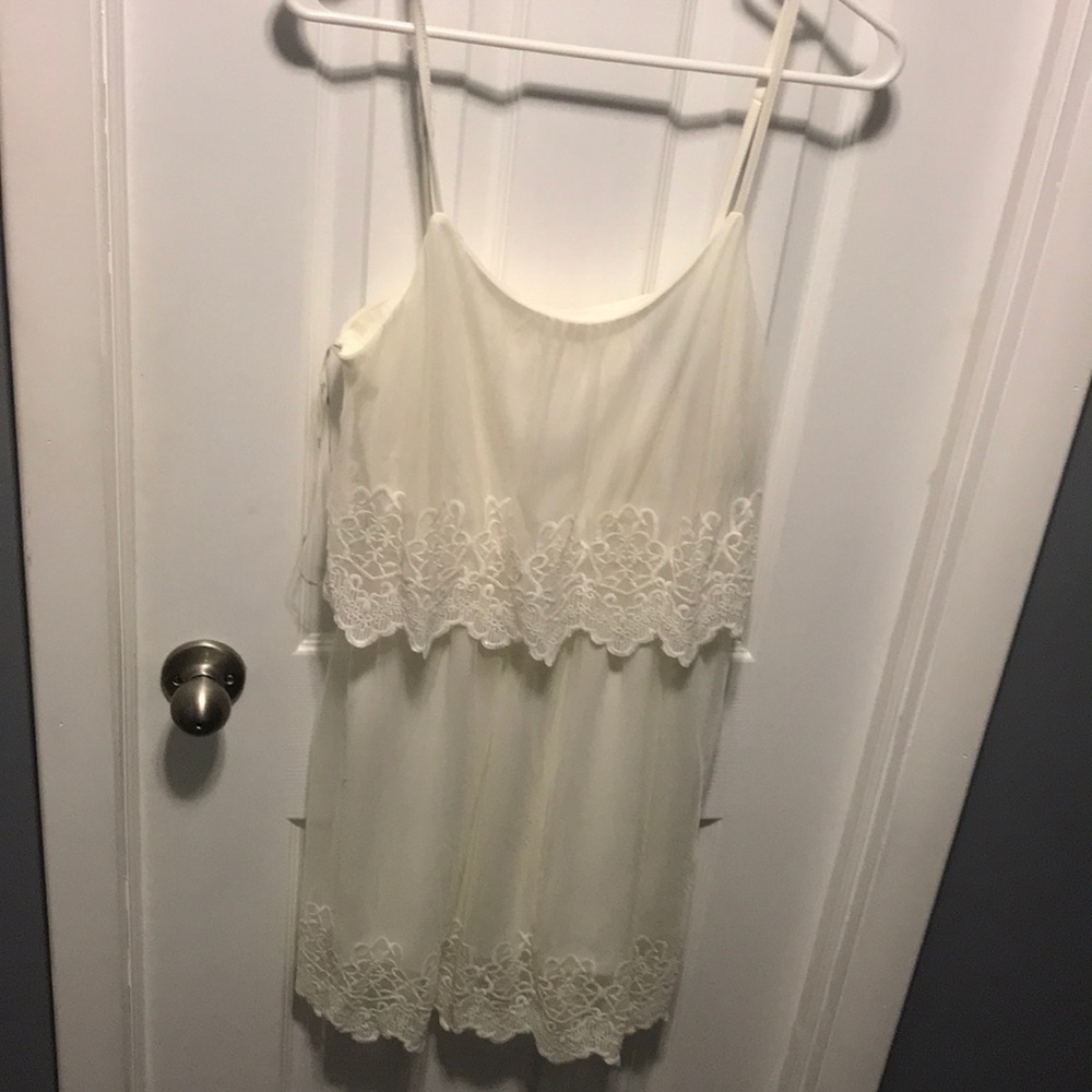 Ivory dress with lace trim MEDIUM NWT